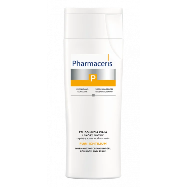 PHARMACERIS P zel do mycia ciala i skory glowy regulujący proces złuszczania PURI-ICHTILIUM, 250ml PHARMACERIS P zel do mycia ciala i skory glowy regulujący proces złuszczania PURI-ICHTILIUM, 250ml