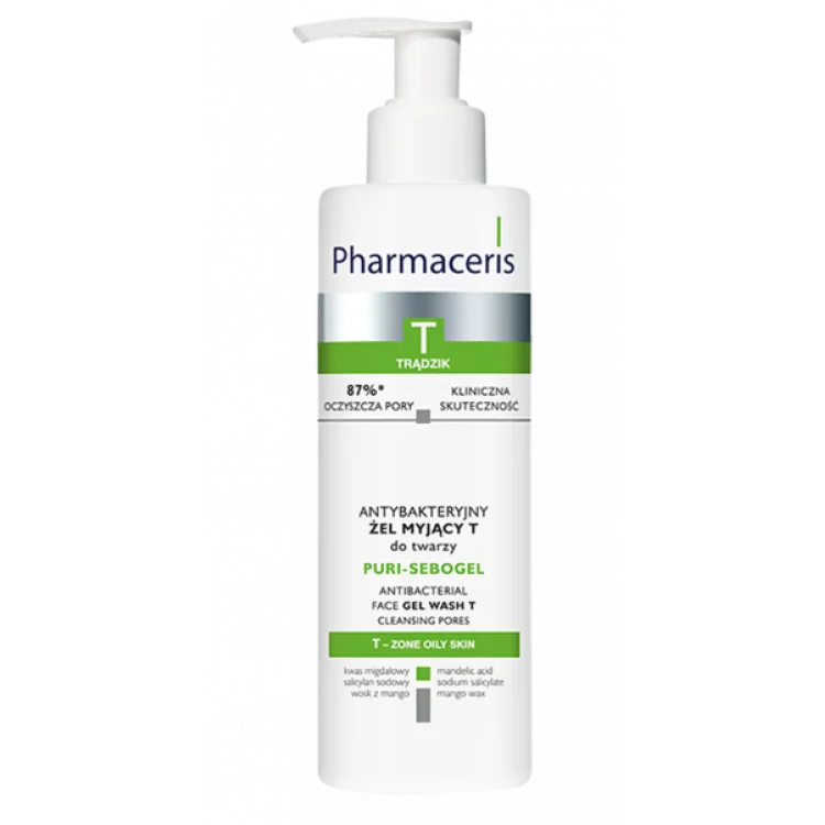 PHARMACERIS T antybakteryjny zel myjacy T do twarzy PURI-SEBOGEL, 190ml PHARMACERIS T antybakteryjny zel myjacy T do twarzy PURI-SEBOGEL, 190ml