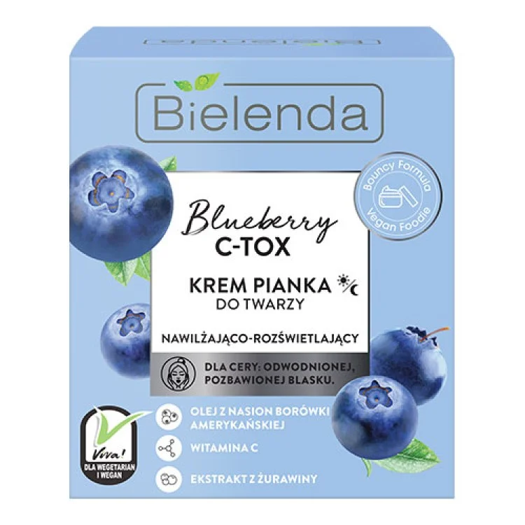 BIELENDA BLUEBERRY C-TOX nawilżająco - rozświetlający krem -pianka 40ml BIELENDA BLUEBERRY C-TOX nawilżająco - rozświetlający krem -pianka 40ml