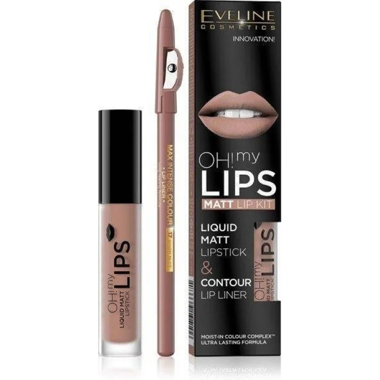 Eveline Oh My LIps Matt Pomadka w Płynie i Kredka Nr 01 Neutral Nude1 Sztuka Eveline Oh My LIps Matt Pomadka w Płynie i Kredka Nr 01 Neutral Nude1 Sztuka