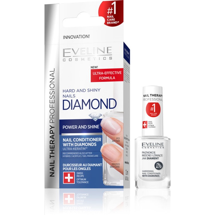Eveline Nail Therapy Diamond Odżywka Utwardzająca z Diamentami 12ml Eveline Nail Therapy Diamond Odżywka Utwardzająca z Diamentami 12ml