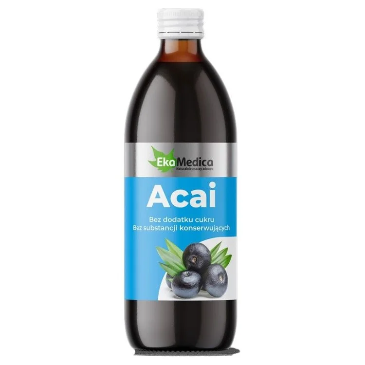 EkaMedica Naturalny 100% Sok z Jagód Acai 500ml EkaMedica Naturalny 100% Sok z Jagód Acai 500ml
