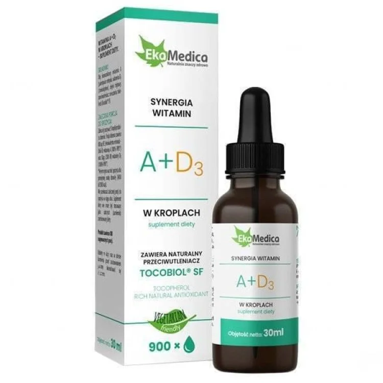 EkaMedica Synergia Witamin A i D3 w Kroplach 30ml EkaMedica Synergia Witamin A i D3 w Kroplach 30ml