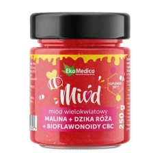 EkaMedica Miód Wielokwiatowy z Maliną Dziką Różą i Bioflawonoidami CBC na Układ Odpornościowy 250ml EkaMedica Miód Wielokwiatowy z Maliną Dziką Różą i Bioflawonoidami CBC na Układ Odpornościowy 250ml