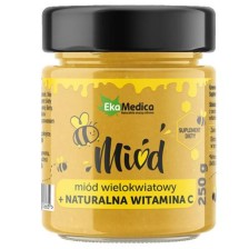 EkaMedica Miód Wielokwiatowy z Naturalną Witaminą C na Układ Odpornościowy i Metabolizm Energetyczny 250ml EkaMedica Miód Wielokwiatowy z Naturalną Witaminą C na Układ Odpornościowy i Metabolizm Energetyczny 250ml
