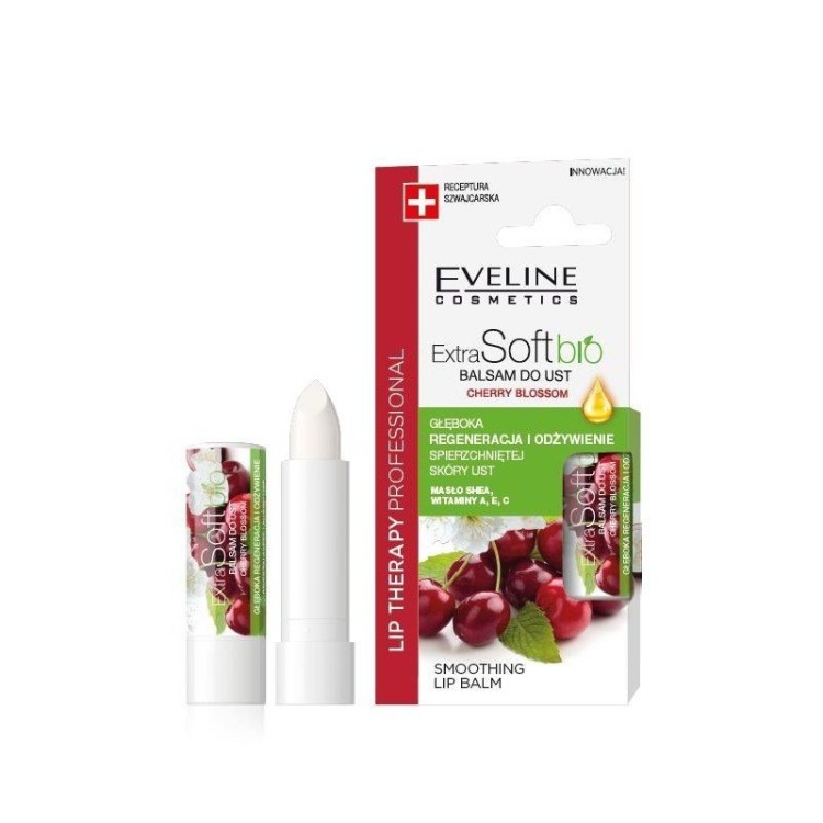 Eveline Lip Therapy Professional Extra Soft Bio Balsam Ohronny do Ust z Wiśnią 4g Eveline Lip Therapy Professional Extra Soft Bio Balsam Ohronny do Ust z Wiśnią 4g