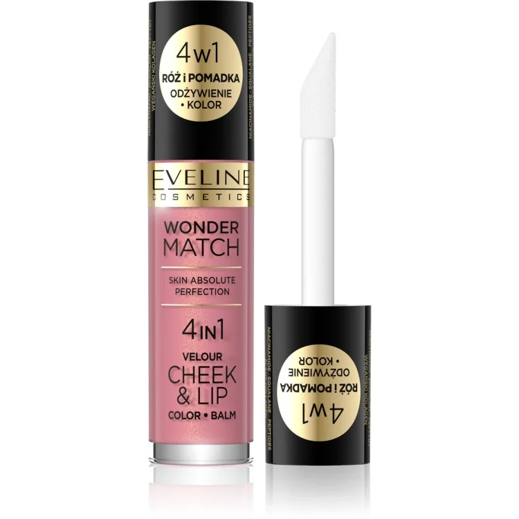 Eveline Wonder Match Cheek & Lip 4w1 Róż i Pomadka w Płynie Nr 3 4,5ml Eveline Wonder Match Cheek & Lip 4w1 Róż i Pomadka w Płynie Nr 3 4,5ml
