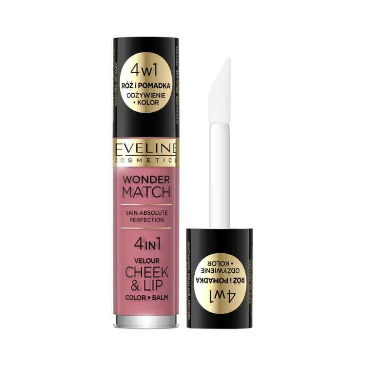 Eveline Wonder Match Cheek & Lip 4w1 Róż i Pomadka w Płynie Nr 4 4,5ml Eveline Wonder Match Cheek & Lip 4w1 Róż i Pomadka w Płynie Nr 4 4,5ml