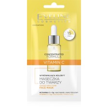 Eveline Concentrated Formula Vitamin C Wyrównująca Koloryt Maseczka do Twarzy dla Skóry Szarej i Pozbawionej Blasku 8ml Eveline Concentrated Formula Vitamin C Wyrównująca Koloryt Maseczka do Twarzy dla Skóry Szarej i Pozbawionej Blasku 8ml