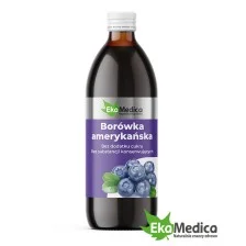 EkaMedica 100% Sok Borówka Amerykańska bez Dodatku Cukru 500ml