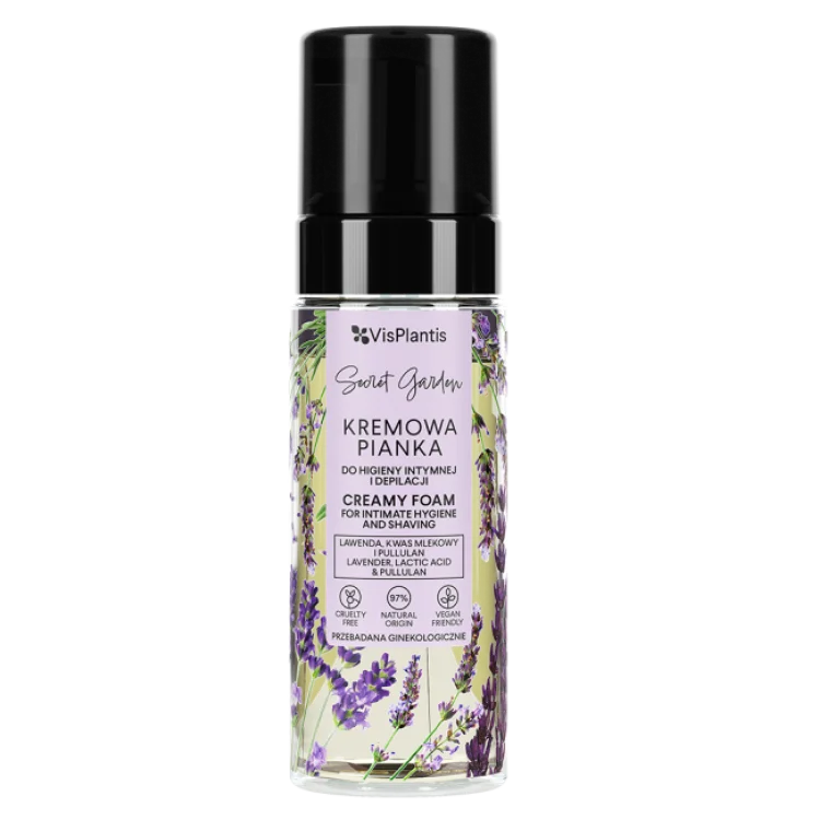 Vis Plantis Secret Garden Lawenda i Kwas Mlekowy Pianka do Higieny Intymnej dla Skóry Wrażliwej 170ml Vis Plantis Secret Garden Lawenda i Kwas Mlekowy Pianka do Higieny Intymnej dla Skóry Wrażliwej 170ml