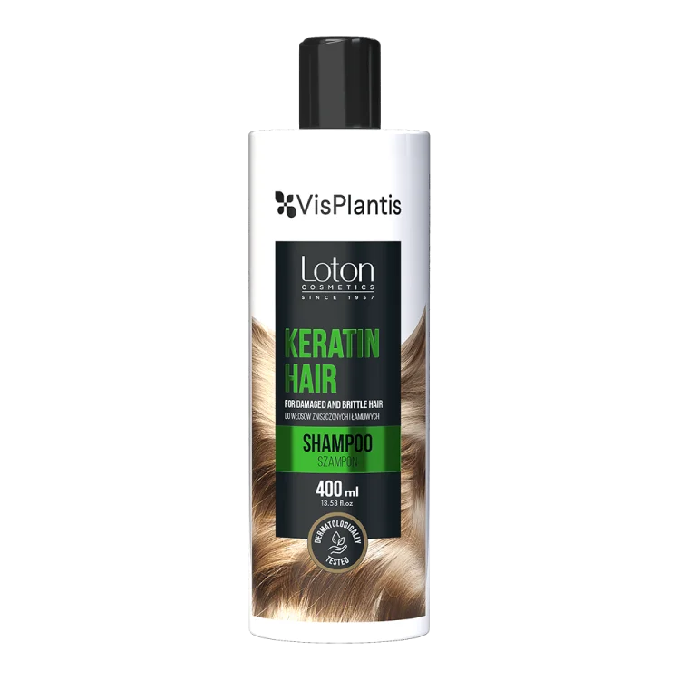 Vis Plantis Loton Keratin Wzmacniający Szampon do Włosów Zniszczonych i Łamliwych z Keratyną 400ml Vis Plantis Loton Keratin Wzmacniający Szampon do Włosów Zniszczonych i Łamliwych z Keratyną 400ml