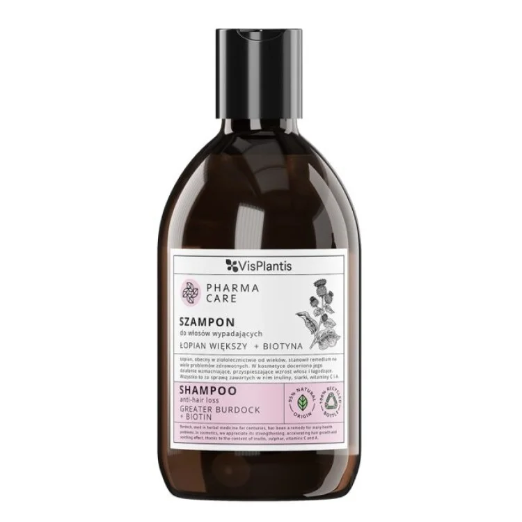 Vis Plantis Pharma Care Szampon do Włosów Wypadających Łopian Większy i Biotyna 500ml Vis Plantis Pharma Care Szampon do Włosów Wypadających Łopian Większy i Biotyna 500ml