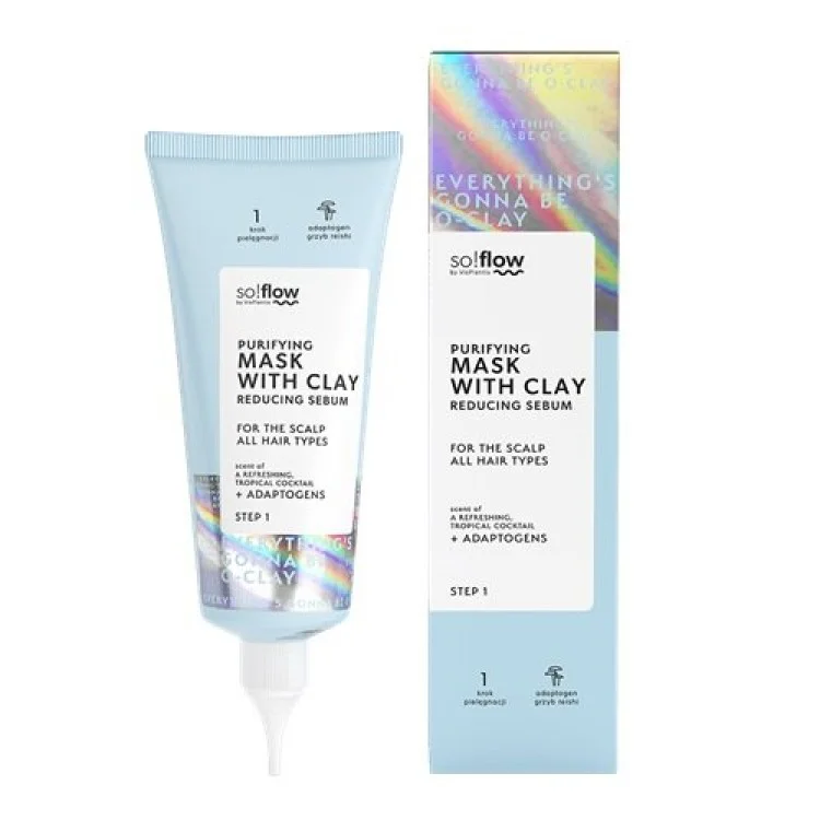 So!Flow Oczyszczająca Maska z Glinką Redukująca Sebum do Skóry Głowy 100ml So!Flow Oczyszczająca Maska z Glinką Redukująca Sebum do Skóry Głowy 100ml