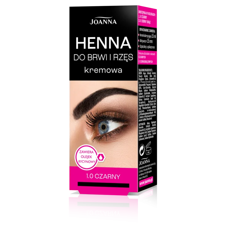 JOANNA HENNA KREMOWA DO BRWI I RZĘS- CZARNY JOANNA HENNA KREMOWA DO BRWI I RZĘS- CZARNY