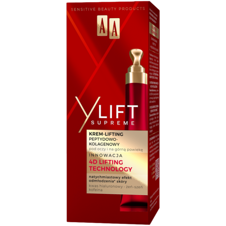 AA Y LIFT SUPREME Krem-lifting peptydowo-kolagenowy pod oczy i na górną powiekę 15ml