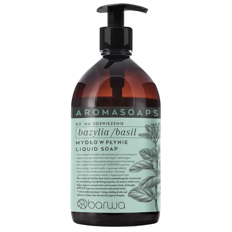 BARWA AROMA SOAPS Mydło w płynie bazylia 500ml BARWA AROMA SOAPS Mydło w płynie bazylia 500ml