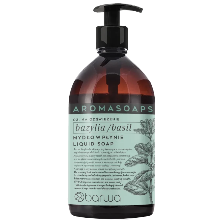 BARWA AROMA SOAPS Mydło w płynie bazylia 500ml BARWA AROMA SOAPS Mydło w płynie bazylia 500ml