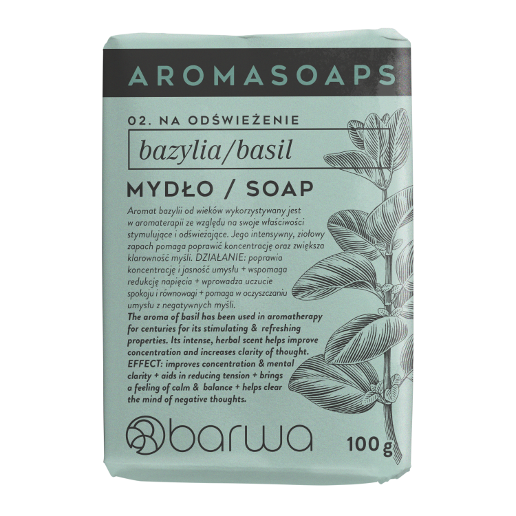 BARWA AROMA SOAPS Mydło w kostce bazylia 100 g BARWA AROMA SOAPS Mydło w kostce bazylia 100 g