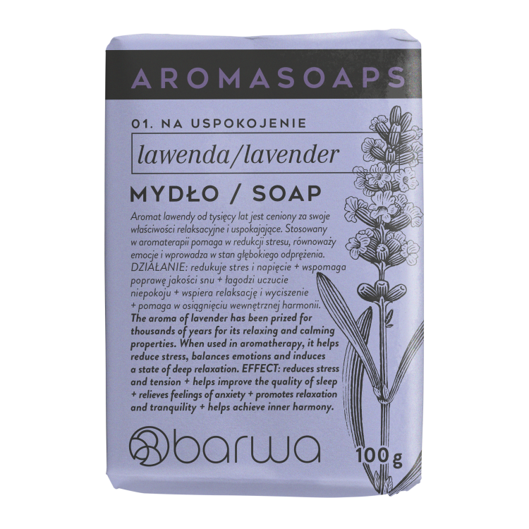BARWA AROMA SOAPS Mydło w kostce lawenda 100 g BARWA AROMA SOAPS Mydło w kostce lawenda 100 g