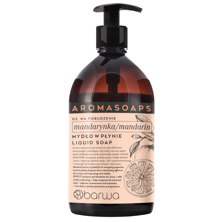 BARWA AROMA SOAPS Mydło w płynie mandarynka 500 ml BARWA AROMA SOAPS Mydło w płynie mandarynka 500 ml