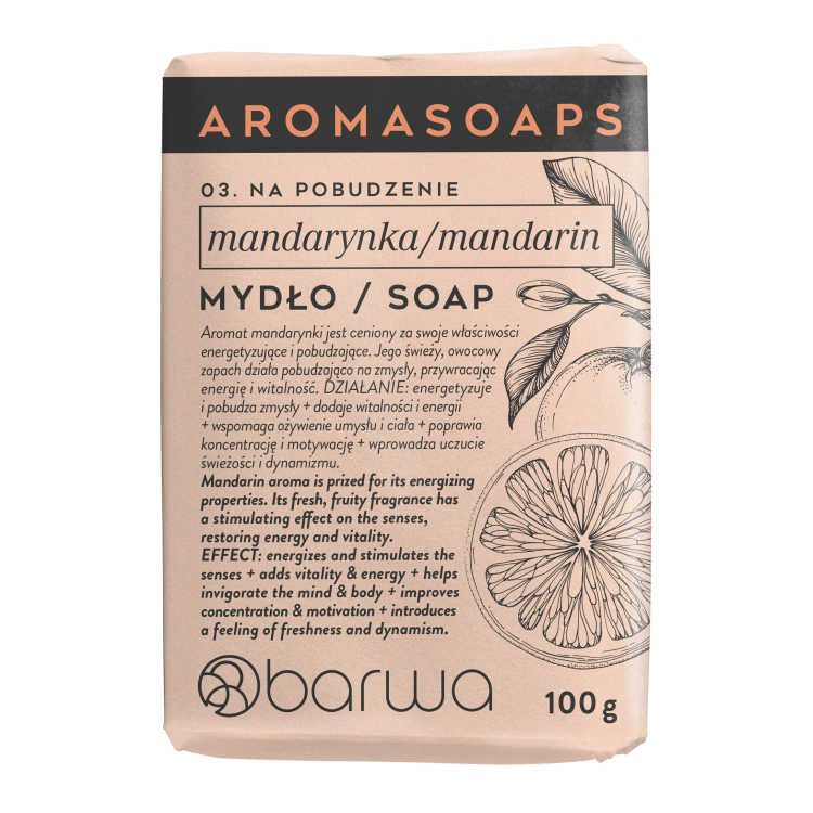 BARWA AROMA SOAPS Mydło w kostce mandarynka 100 g BARWA AROMA SOAPS Mydło w kostce mandarynka 100 g