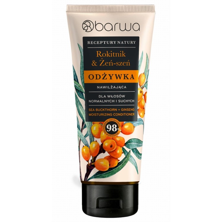 BARWA RECEPTURY NATURY Odżywka Nawilżająca Rokitnik + Żeń-szeń 200 ml BARWA RECEPTURY NATURY Odżywka Nawilżająca Rokitnik + Żeń-szeń 200 ml