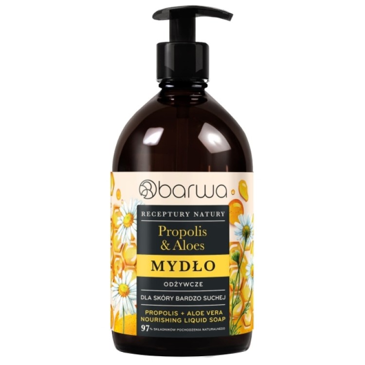 BARWA RECEPTURY NATURY Mydło w płynie odżywcze Propolis + Aloes 480 ml BARWA RECEPTURY NATURY Mydło w płynie odżywcze Propolis + Aloes 480 ml
