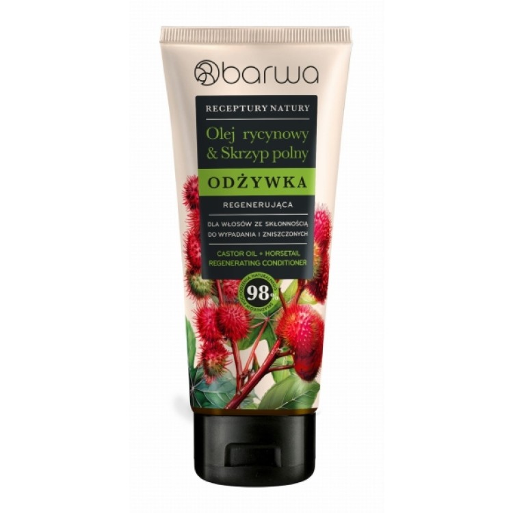 BARWA RECEPTURY NATURY Odżywka Regenerująca Olej rycynowy + Skrzyp polny 200 ml BARWA RECEPTURY NATURY Odżywka Regenerująca Olej rycynowy + Skrzyp polny 200 ml