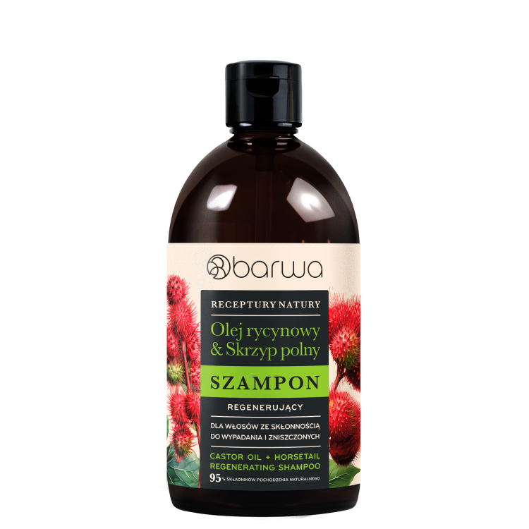 BARWA RECEPTURY NATURY Szampon Regenerujący Olej rycynowy + Skrzyp polny 380 ml BARWA RECEPTURY NATURY Szampon Regenerujący Olej rycynowy + Skrzyp polny 380 ml