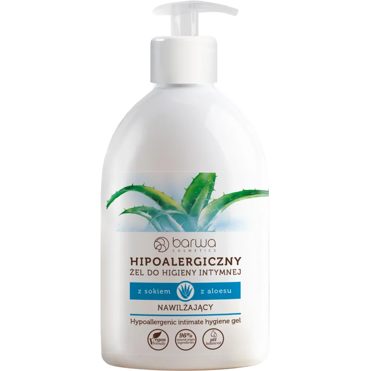 BARWA HIPOALERGICZNA HIPOALERGICZNY ŻEL DO HIGIENY INTYMNEJ Z SOKIEM Z ALOESU 500ML BARWA HIPOALERGICZNA HIPOALERGICZNY ŻEL DO HIGIENY INTYMNEJ Z SOKIEM Z ALOESU 500ML