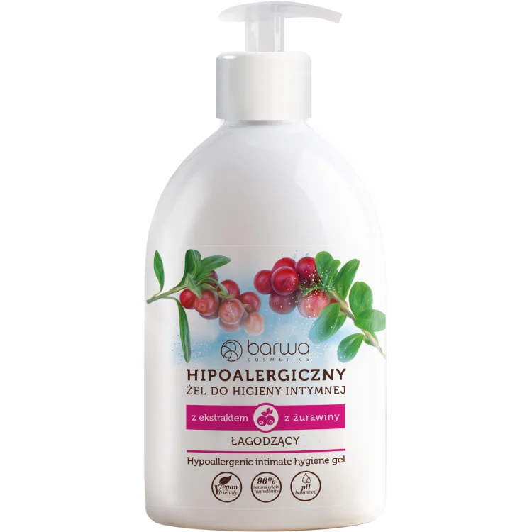 BARWA HIPOALERGICZNA HIPOALERGICZNY ŻEL DO HIGIENY INTYMNEJ Z EKSTRAKTEM Z ŻURAWINY 500ML BARWA HIPOALERGICZNA HIPOALERGICZNY ŻEL DO HIGIENY INTYMNEJ Z EKSTRAKTEM Z ŻURAWINY 500ML