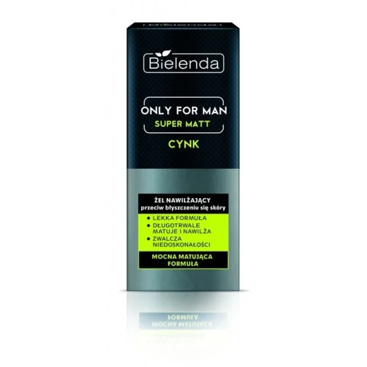 Bielenda Only for Man Super Matt Nawilżający żel przeciw błyszczeniu skóry 50ml Bielenda Only for Man Super Matt Nawilżający żel przeciw błyszczeniu skóry 50ml