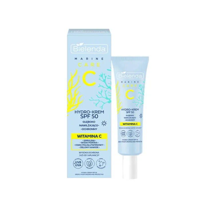BIELENDA C MARINE CARE Hydro-krem głęboko nawilżająco - ochronny SPF 50, 40ml BIELENDA C MARINE CARE Hydro-krem głęboko nawilżająco - ochronny SPF 50, 40ml
