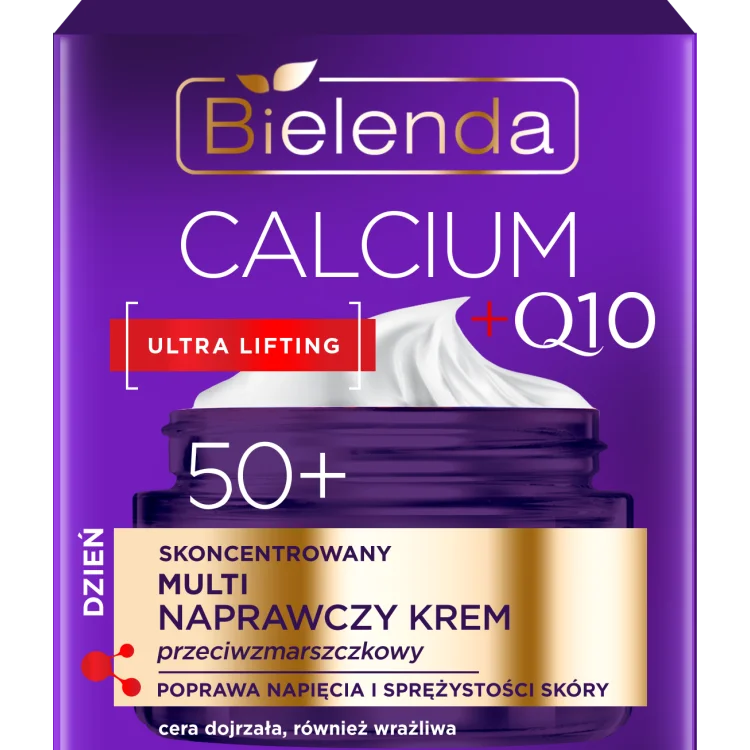 BIELENDA CALCIUM + Q10 SKONCENTROWANY MULTI NAPRAWCZY KREM PRZECIWZMARSZCZKOWY NA DZIEŃ 50+, 50ML BIELENDA CALCIUM + Q10 SKONCENTROWANY MULTI NAPRAWCZY KREM PRZECIWZMARSZCZKOWY NA DZIEŃ 50+, 50ML