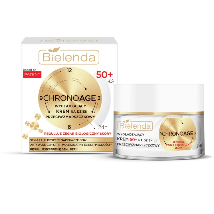 BIELENDA CHRONO AGE 24H WYGŁADZAJĄCY KREM PRZECIWZMARSZCZKOWY NA DZIEŃ 50+, 50ML BIELENDA CHRONO AGE 24H WYGŁADZAJĄCY KREM PRZECIWZMARSZCZKOWY NA DZIEŃ 50+, 50ML