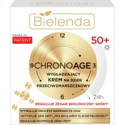 BIELENDA CHRONO AGE 24H WYGŁADZAJĄCY KREM PRZECIWZMARSZCZKOWY NA DZIEŃ 50+, 50ML BIELENDA CHRONO AGE 24H WYGŁADZAJĄCY KREM PRZECIWZMARSZCZKOWY NA DZIEŃ 50+, 50ML