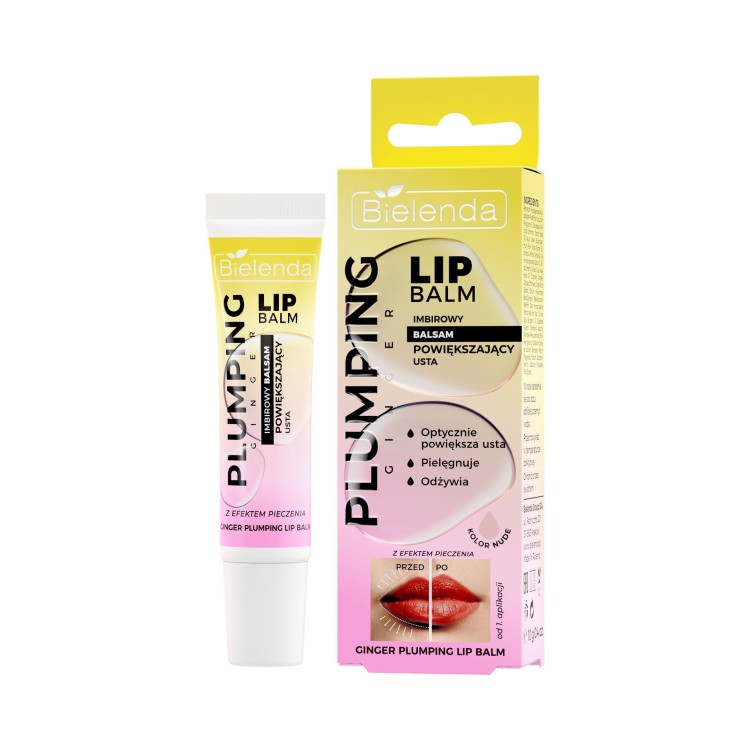 BIELENDA PLUMPING LIP BALM IMBIROWY BALSAM POWIĘKSZAJĄCY USTA Z EFEKTEM PIECZENIA 10g BIELENDA PLUMPING LIP BALM IMBIROWY BALSAM POWIĘKSZAJĄCY USTA Z EFEKTEM PIECZENIA 10g