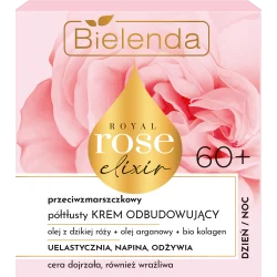 BIELENDA ROYAL ROSE ELIXIR PRZECIWZMARSZCZKOWY KREM PÓŁTŁUSTY ODBUDOWUJĄCY 60+ 50ML