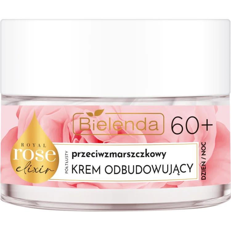 BIELENDA ROYAL ROSE ELIXIR PRZECIWZMARSZCZKOWY KREM PÓŁTŁUSTY ODBUDOWUJĄCY 60+ 50ML