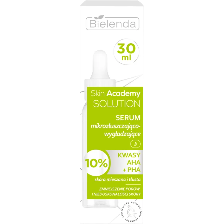 BIELENDA SKIN ACADEMY SOLUTION SERUM MIKROZŁUSZCZAJĄCO-WYGŁADZAJĄCE 30ML BIELENDA SKIN ACADEMY SOLUTION SERUM MIKROZŁUSZCZAJĄCO-WYGŁADZAJĄCE 30ML