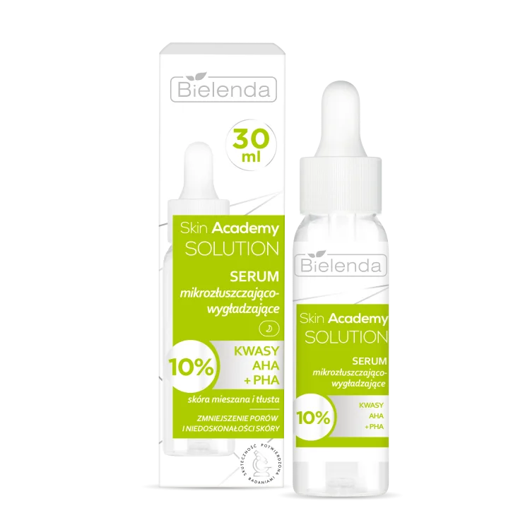 BIELENDA SKIN ACADEMY SOLUTION SERUM MIKROZŁUSZCZAJĄCO-WYGŁADZAJĄCE 30ML BIELENDA SKIN ACADEMY SOLUTION SERUM MIKROZŁUSZCZAJĄCO-WYGŁADZAJĄCE 30ML