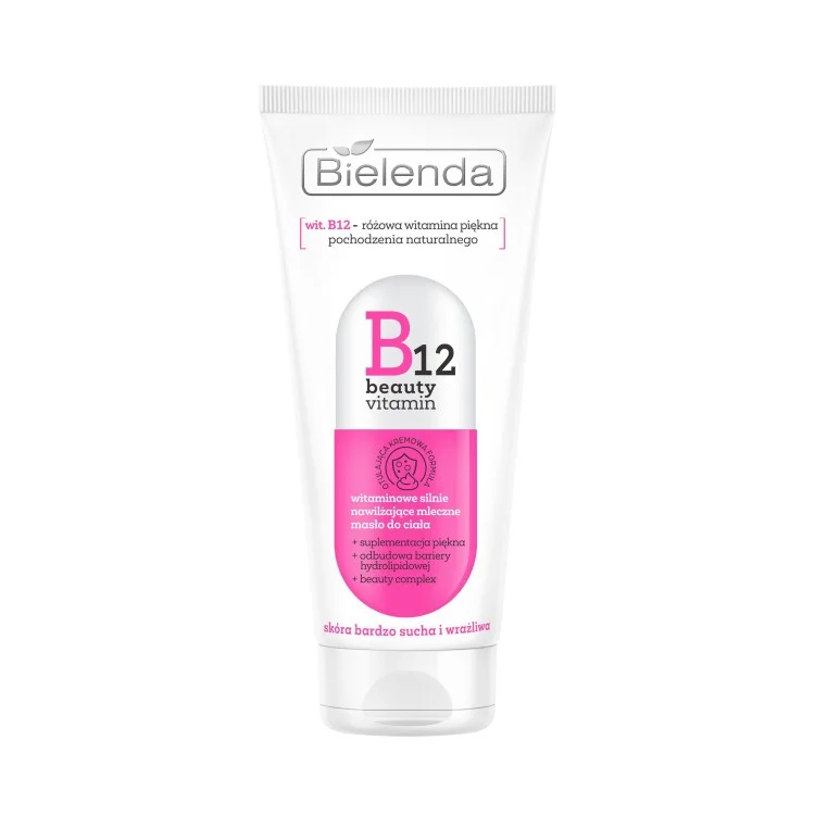 BIELENDA B12 BEUTY VITAMIN Witaminowe silnie nawilżające mleczne masło do ciała 200ml BIELENDA B12 BEUTY VITAMIN Witaminowe silnie nawilżające mleczne masło do ciała 200ml