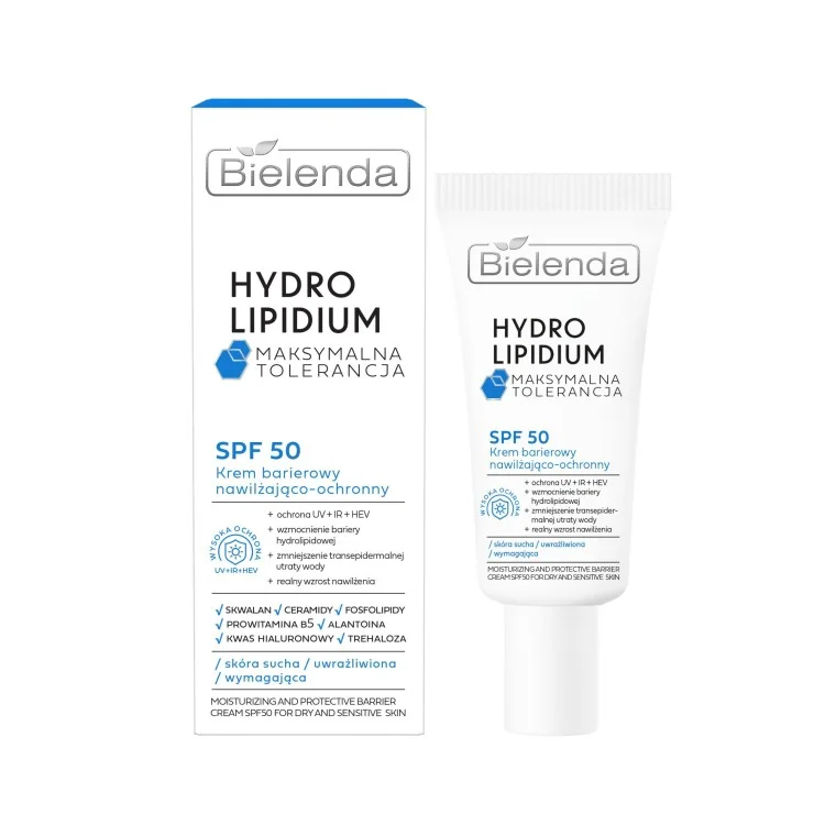 BIELENDA HYDRO LIPIDIUM krem barierowy nawilżająco - ochronny SPF50 30ml BIELENDA HYDRO LIPIDIUM krem barierowy nawilżająco - ochronny SPF50 30ml