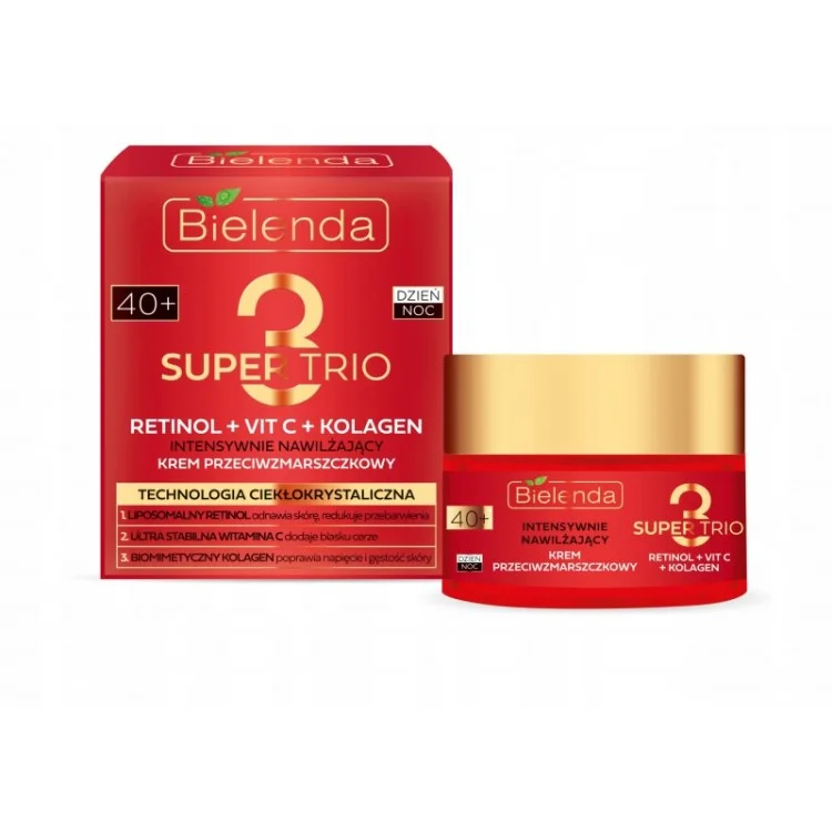 BIELENDA SUPER T TRIO RETINOL KOLAGEN VIT C KREM DO TWARZY 40+ 50ML BIELENDA SUPER T TRIO RETINOL KOLAGEN VIT C KREM DO TWARZY 40+ 50ML