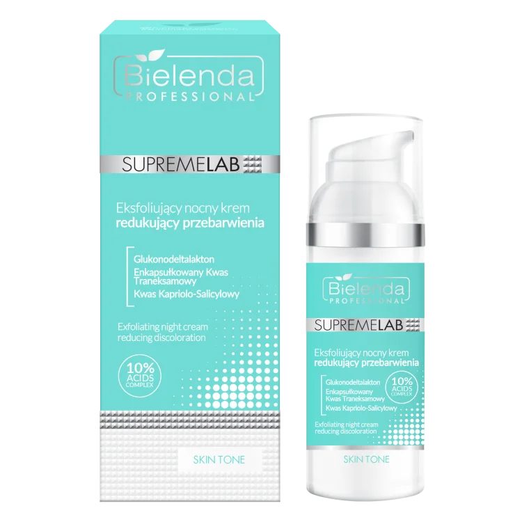 BIELENDA SUPREMELAB SKIN TONE EKSFOLIUJĄCY NOCNY KREM REDUKUJĄCY PRZEBARWIENIA 50 ml