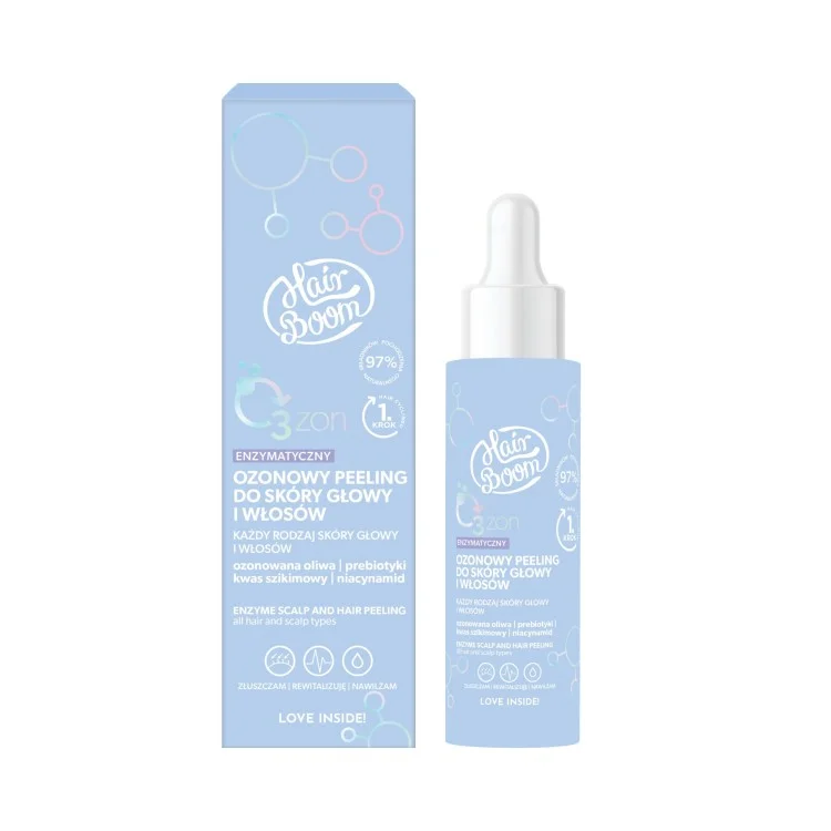 HAIR BOOM O3ZONE Enzymatyczny ozonowy peeling do skóry głowy i włosów 100ml HAIR BOOM O3ZONE Enzymatyczny ozonowy peeling do skóry głowy i włosów 100ml
