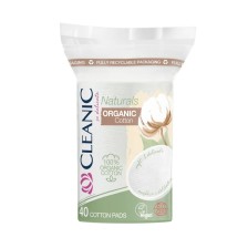 CLEANIC NATURALS ORGANIC COTTON  OWALNE płatki kosmetyczne 40 SZT CLEANIC NATURALS ORGANIC COTTON  OWALNE płatki kosmetyczne 40 SZT