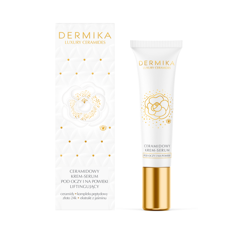 DERMIKA LUXURY CERAMIDES Ceramidowy krem-serum pod oczy i na powieki - NAWILŻENIE 15ml