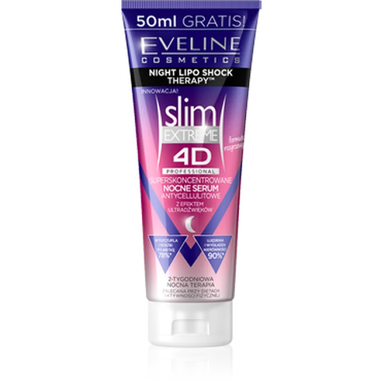 EVELINE Slim Extreme 4D Night Lipo Shock Therapy super skoncentrowane serum antycellulitowe na noc 250ml EVELINE Slim Extreme 4D Night Lipo Shock Therapy super skoncentrowane serum antycellulitowe na noc 250ml